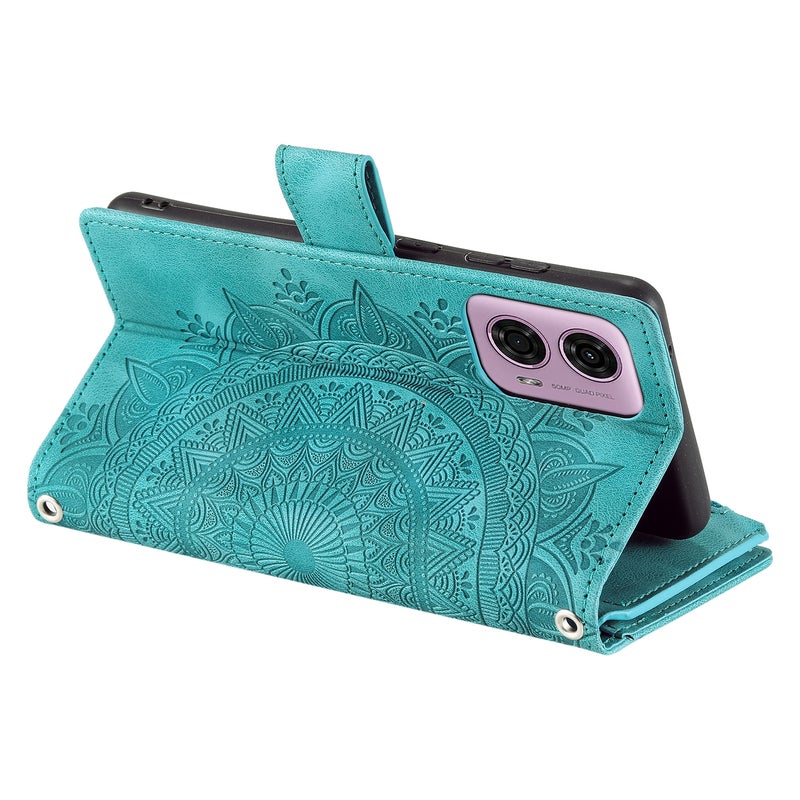 HuHa Case Cover For Motorola Moto G85 Multi-Card Totem Zipper Leather Phone Case(Green) - Image 4