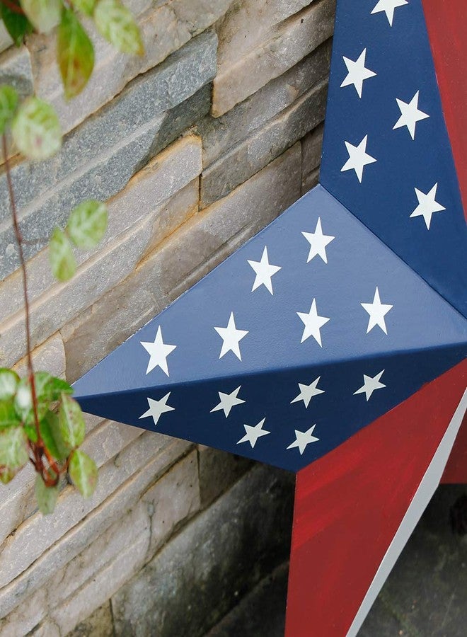 Why Decor Metal Barn Star American Patriotic Star Wall Decoration Gift for Man Outdoor Indoor Hanging Wall Decor Star Ornament 16.5inch (American Barn Star-G) - Image 4