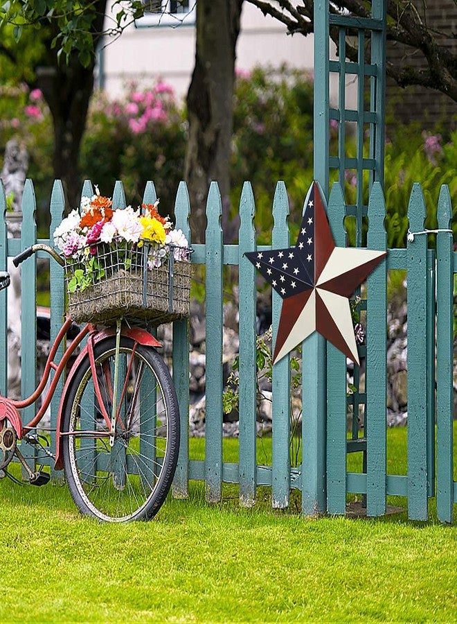 Why Decor Metal Barn Star American Patriotic Star Wall Decoration Gift for Man Outdoor Indoor Hanging Wall Decor Star Ornament 16.5inch (American Barn Star-G) - Image 3