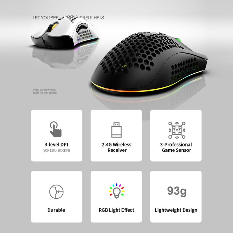 Alyashmac 29-LU Wireless Gaming Mouse White - Image 4