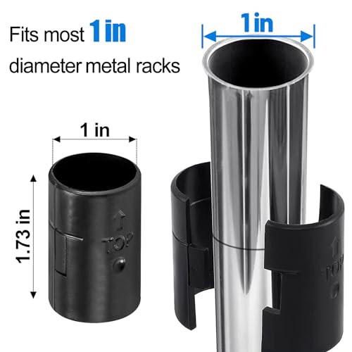 ANPHSIN 24 Pcs Wire Shelving Shelf Lock Clips for 1'' Post - 12 Pairs of Shelving Sleeves Replacements for Wire Shelving System Plastic Accessories Parts - Image 2