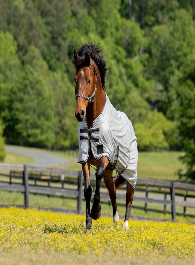 Equinavia Gard Horse Fly Sheet | UV Protection Mesh Fly Sheet for Horses | Lightweight Nylon Turnout Sheet Fly Sheets for Horses - Silver Gray - 75 in - Image 5