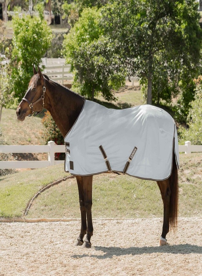 Equinavia Gard Horse Fly Sheet | UV Protection Mesh Fly Sheet for Horses | Lightweight Nylon Turnout Sheet Fly Sheets for Horses - Silver Gray - 75 in - Image 3
