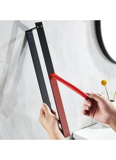 LKTOCAFT Self Adhesive Towel Bar, Modern Style Mounted Stainless Towel Holder, Towel Rack for Bathroom, Kitchen, Black, 1 Piece  - Image 3