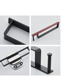 LKTOCAFT Self Adhesive Towel Bar, Modern Style Mounted Stainless Towel Holder, Towel Rack for Bathroom, Kitchen, Black, 1 Piece  - Image 5