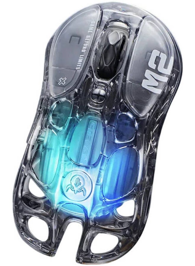 جرافا ستار ماوس الألعاب اللاسلكي ميركوري M2، مستشعر PAW3395DM بدقة 26000 نقطة في البوصة، تصميم خفيف الوزن 79 جرام مع فتحات، 5 أزرار قابلة للبرمجة، أضواء ديناميكية RGB، أسود شفاف - Image 4