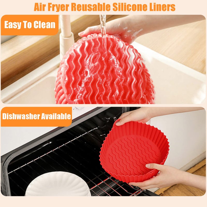 Air Fryer Silicone Liner, Heat Resistant Easy Cleaning Reusable Non-stick Air Fryer Silicone Liners, - Image 4