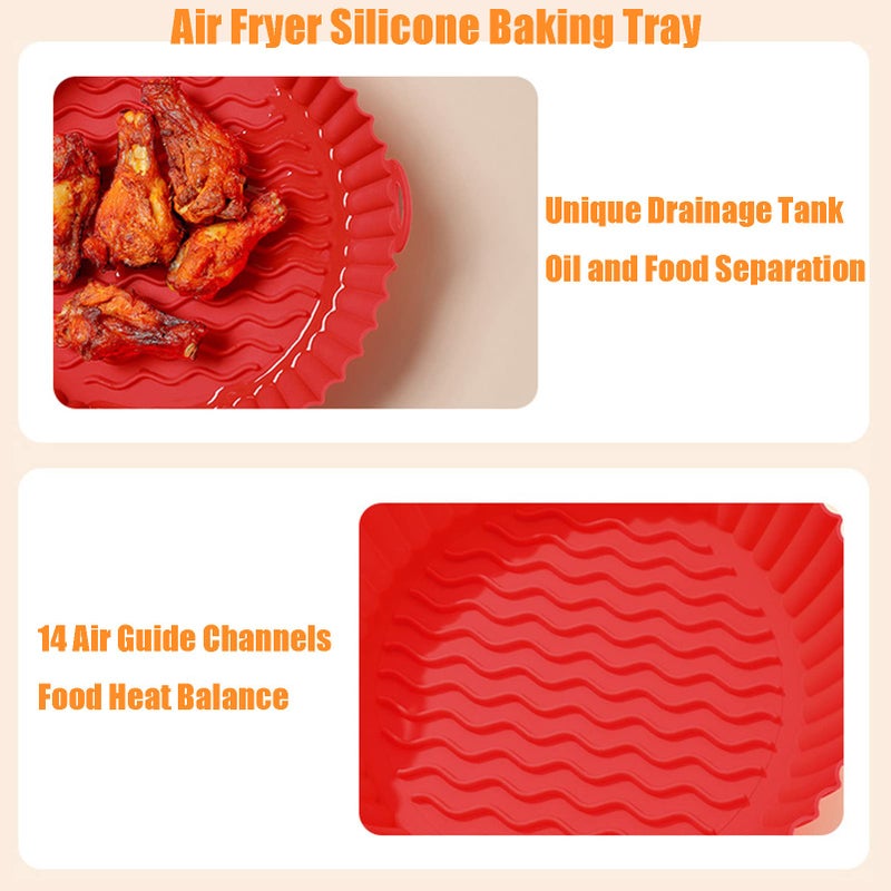 Air Fryer Silicone Liner, Heat Resistant Easy Cleaning Reusable Non-stick Air Fryer Silicone Liners, - Image 5
