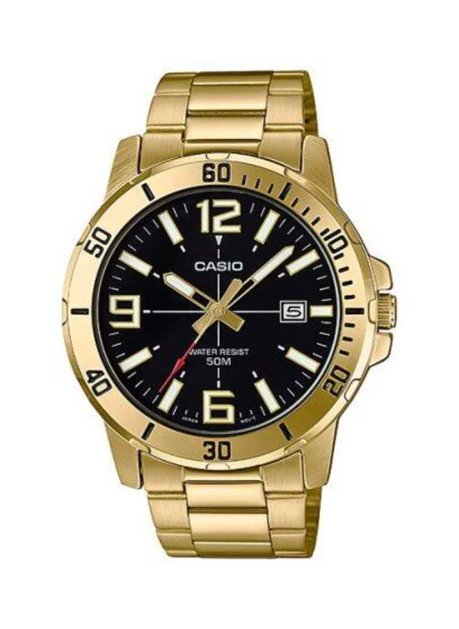 CASIO Men's Analog Display Watch With Gold Stainless Steel Strap - MTP-VD01G-1B