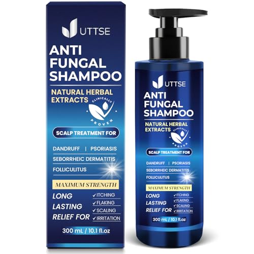 Uttse AntiFungal Shampoo for Scalp Psoriasis Dandruff Shampoo for Folliculitis and Seborrheic Dermatitis Relieves Itchy Dry Scalp 300 mL 101 floz - Image 1
