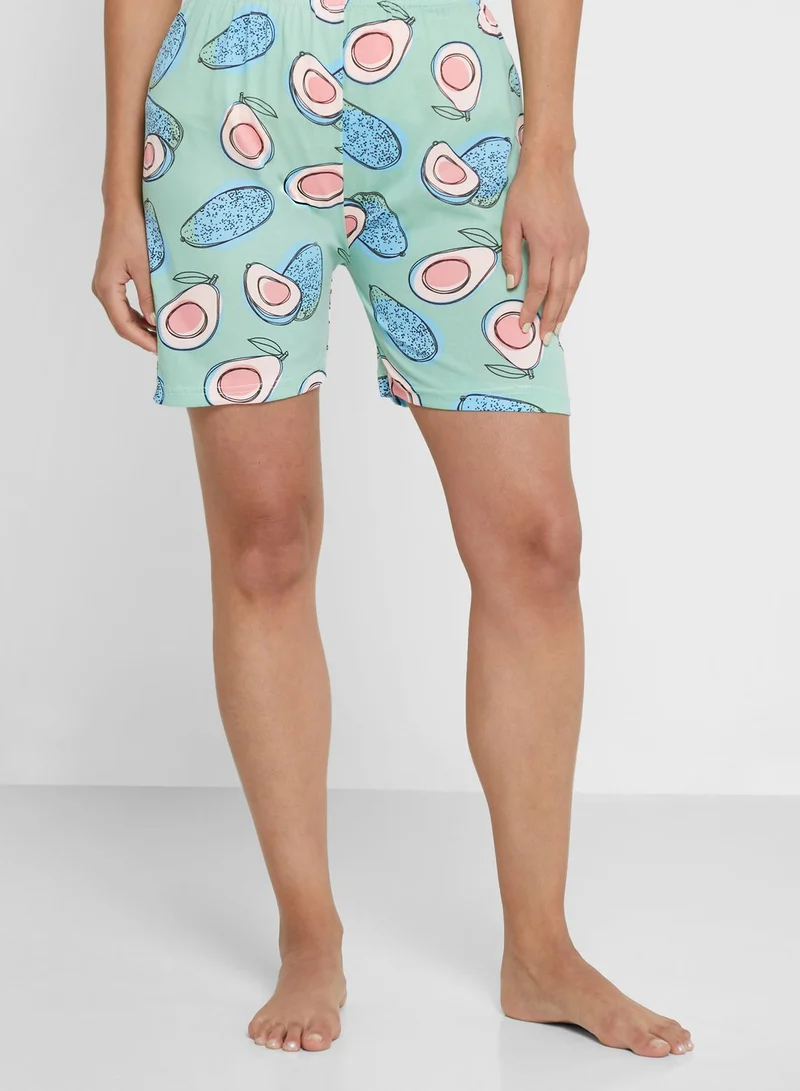 Ginger Printed Short Set
