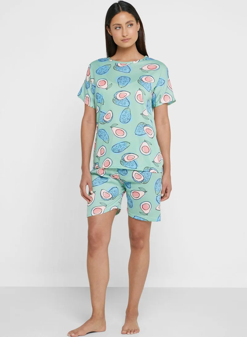 Ginger Printed Short Set