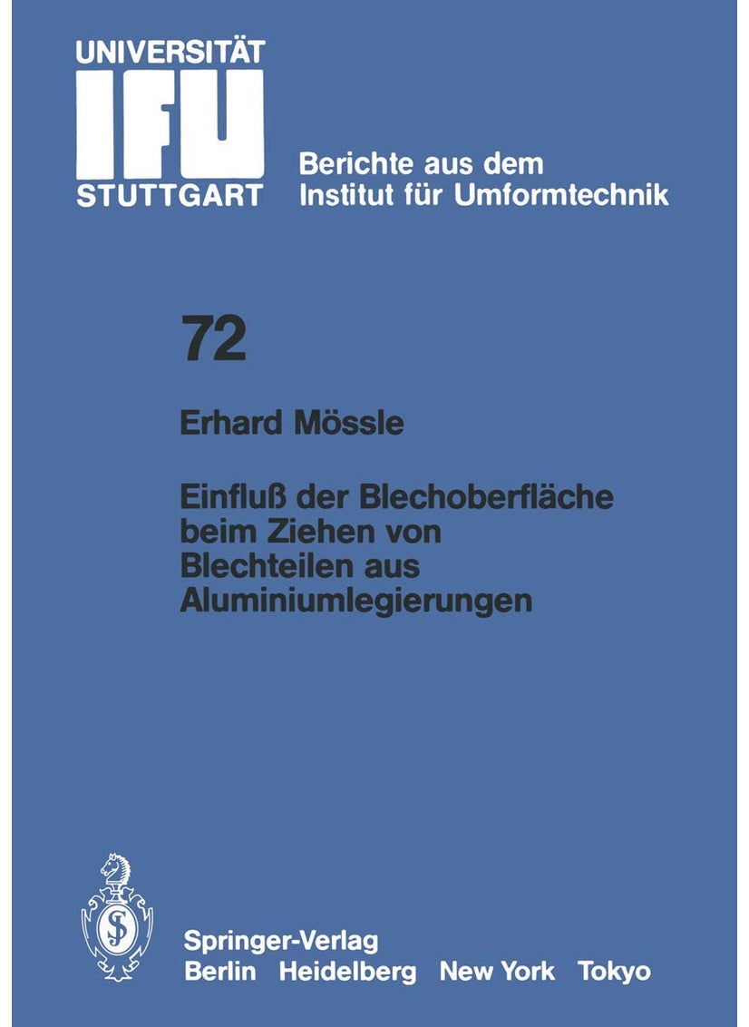 Einfluß der Blechoberfläche beim Ziehen von Blechteilen aus Aluminiumlegierungen 