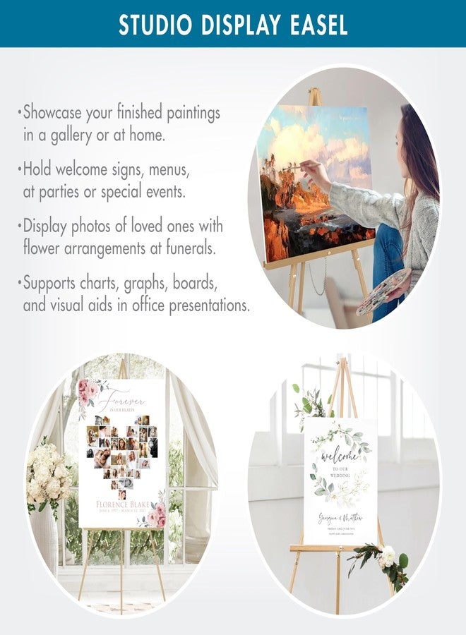 SD STUDIO DESIGNS Studio Designs Wood A-Frame Tripod Display Easel Stand - Adjustable Wooden Art Stand for Canvas, Painting, Signage, Posters, Wedding Décor & Event Displays, Natural Wood - Image 3