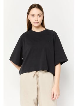 adidas Originals Women Sportswear Fit Short Sleeves Outdoor T-Shirt, Black  - Image 1