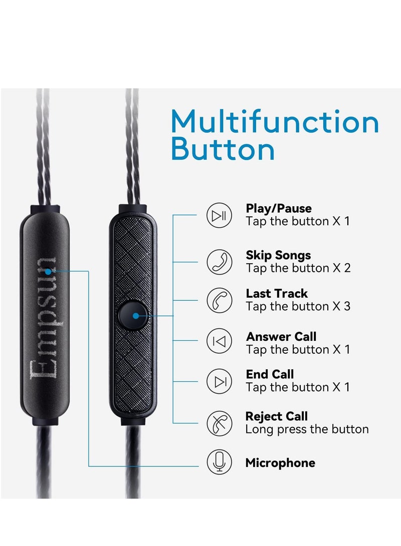 3.5mm Headphones with Microphone Durable Wired Earbuds Noise Isolating Earphones Clear Sound In-Ear Headphones Compatible with Smartphones/PC/Tablet - Image 2