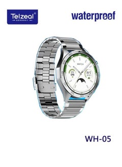 Telzeal Telzeal WH 05 Waterproof Smart Watch With Max Screen 3 Pair Straps and Charging Cable Designed for Men Silver  - Image 2