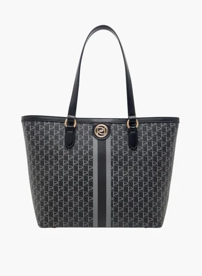 بابريكا Women's Monogram Print Tote Bag with Double Handle and Zip Closure