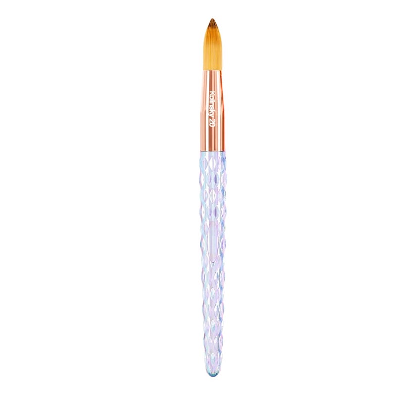 Kiara Sky Acrylic Brush 20  Clear  100 Pure Kolinsky  Crystal Cut Handle and Acetone Resistant