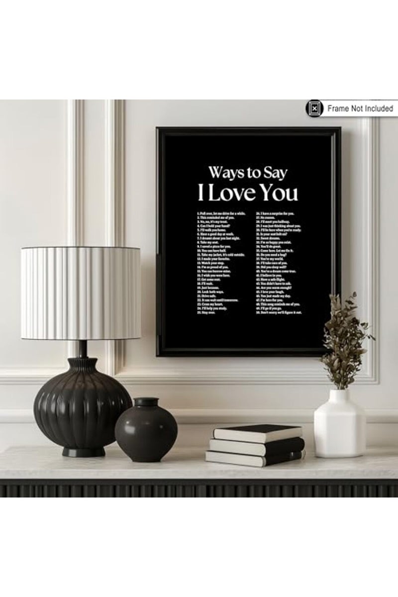 Poster Master Ways To Say I Love You Poster - Motivational Print - Valentine's Day Art - Positive Quote Art - Love Art - Black Typography Art - Romantic Living Room Decor - 8x10 UNFRAMED Wall Art - Image 3
