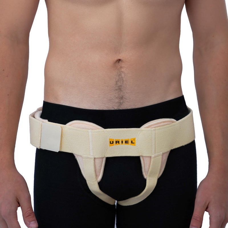 Double Sided Hernia Belts for Men Inguinal Hernia Belt for Men Pre and Post Surgery Truss Size Small Cream 3135 Inches