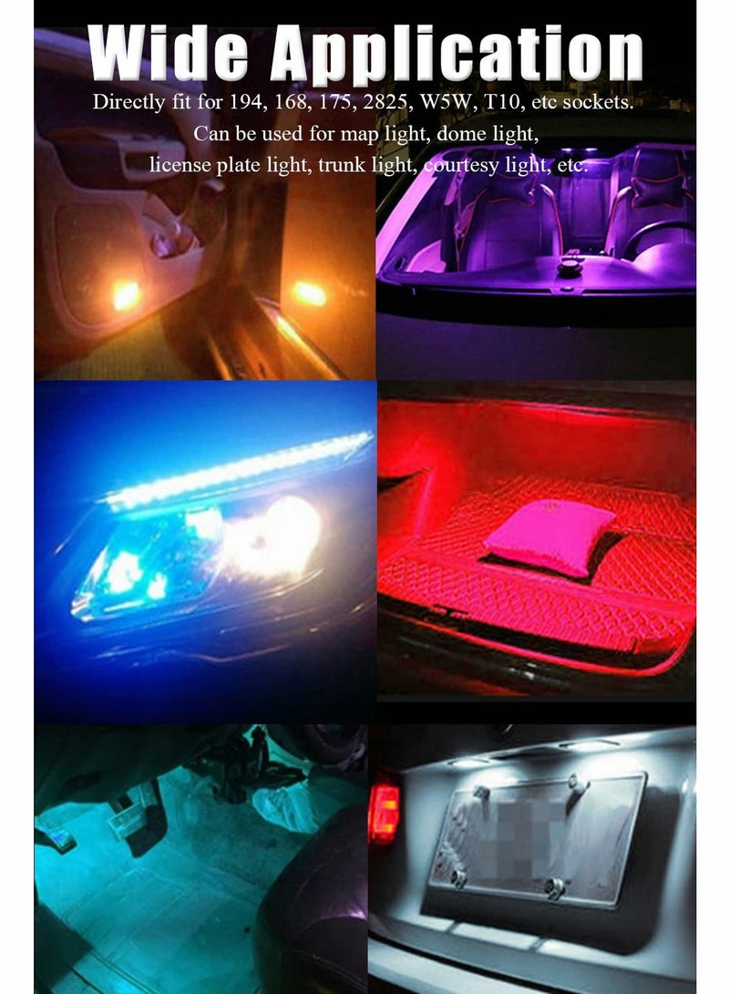 SOLARAE 194 لمبات LED 6000K بيضاء، 6000K 68 2825 W5W T10 لمبات COB LED بديلة، سطوع فائق، لأضواء لوحة الترخيص - Image 2