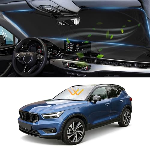 INSAUTO Custom Fit XC40 Windshield Sunshade for 20192025 2026 Volvo XC40 Accessories Front Window Shield 210T Silver Coating Cover for Windshield Sun Visor Protector Blocks UV Keep Car Cool - Image 1