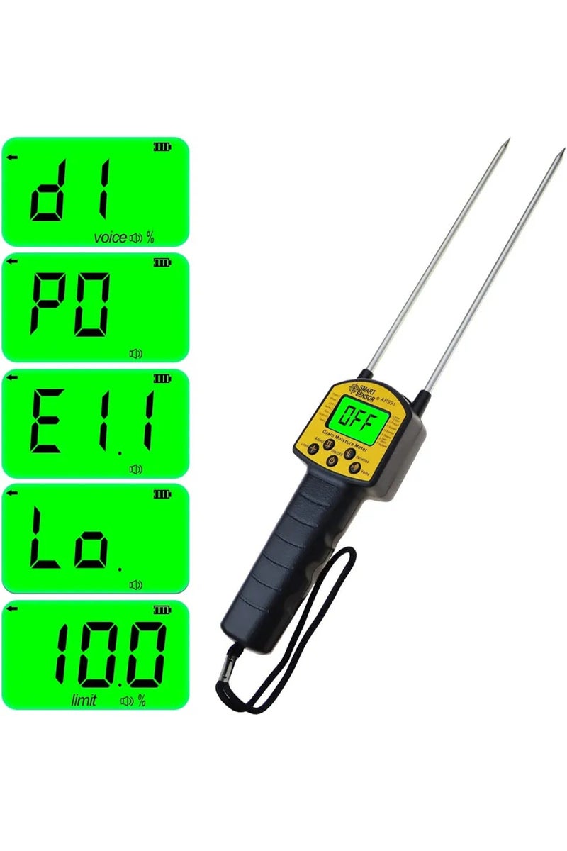 إيروريكس مقياس رطوبة الحبوب الرقمي AR991، يُستخدم لقياس رطوبة حبوب الذرة والقمح والأرز والفاصوليا والفول السوداني... - Image 4