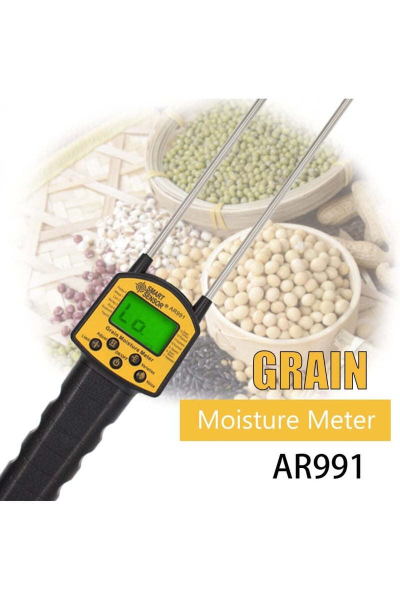 إيروريكس مقياس رطوبة الحبوب الرقمي AR991، يُستخدم لقياس رطوبة حبوب الذرة والقمح والأرز والفاصوليا والفول السوداني... - Image 1