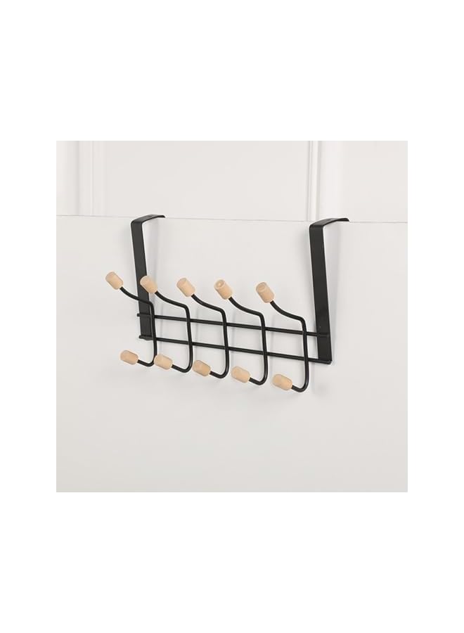 promass Over The Door Hooks 2 Layers,Sturdy Metal Over Door Coat Rack Door Coat Hanger for Hanging Clothes Hats Robes Towels Purses,Behind Back of Bathroom Bedroom - Image 4