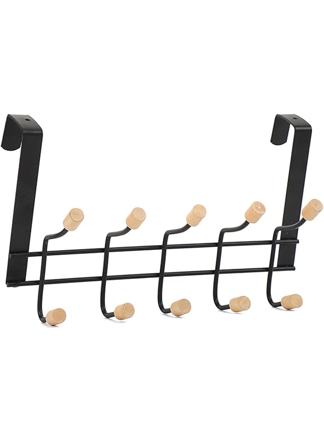 promass Over The Door Hooks 2 Layers,Sturdy Metal Over Door Coat Rack Door Coat Hanger for Hanging Clothes Hats Robes Towels Purses,Behind Back of Bathroom Bedroom - Image 1