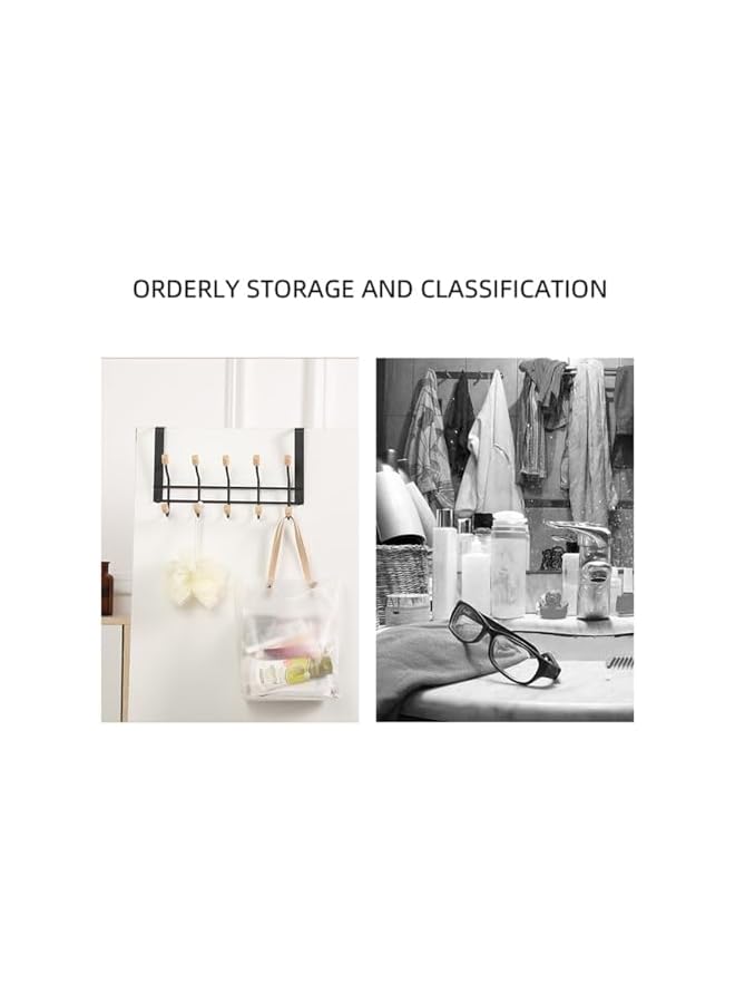 promass Over The Door Hooks 2 Layers,Sturdy Metal Over Door Coat Rack Door Coat Hanger for Hanging Clothes Hats Robes Towels Purses,Behind Back of Bathroom Bedroom - Image 2
