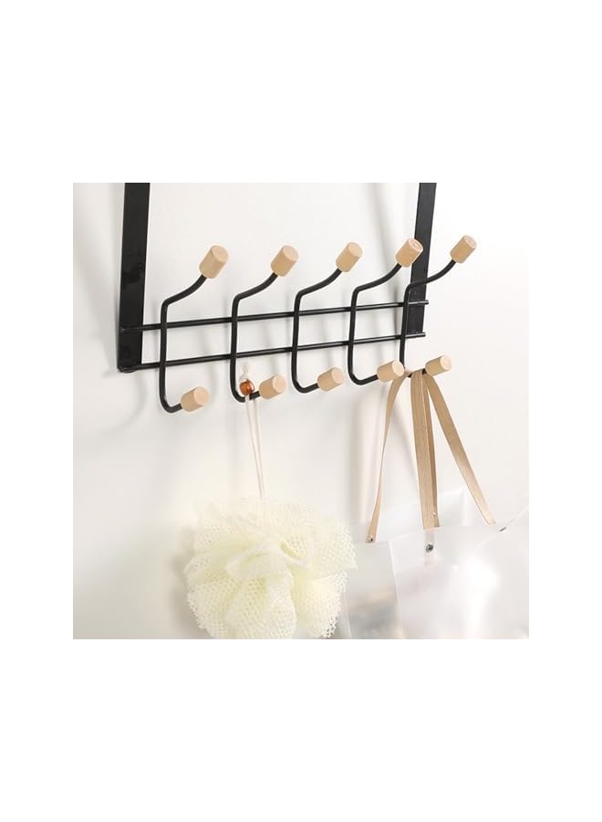 promass Over The Door Hooks 2 Layers,Sturdy Metal Over Door Coat Rack Door Coat Hanger for Hanging Clothes Hats Robes Towels Purses,Behind Back of Bathroom Bedroom - Image 3