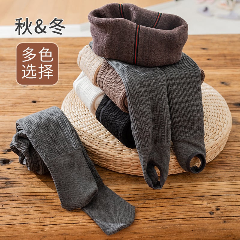 Velvet Padded Vertical Children'S Leggings Girls Pantyhose Pedal Pants Twist White Baby Dance Socks - Image 4
