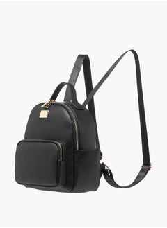 Flora Bella By Shoexpress Women Monogram Print Backpack with Adjustable Straps and Zip Closure - 23x12x26 cm  - Image 2