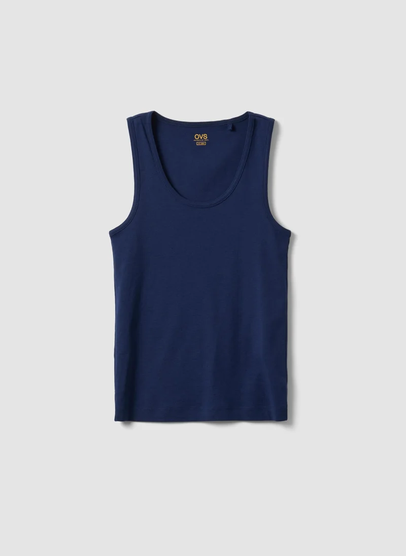 Ovs OVS Blue Pure Cotton Vest Top