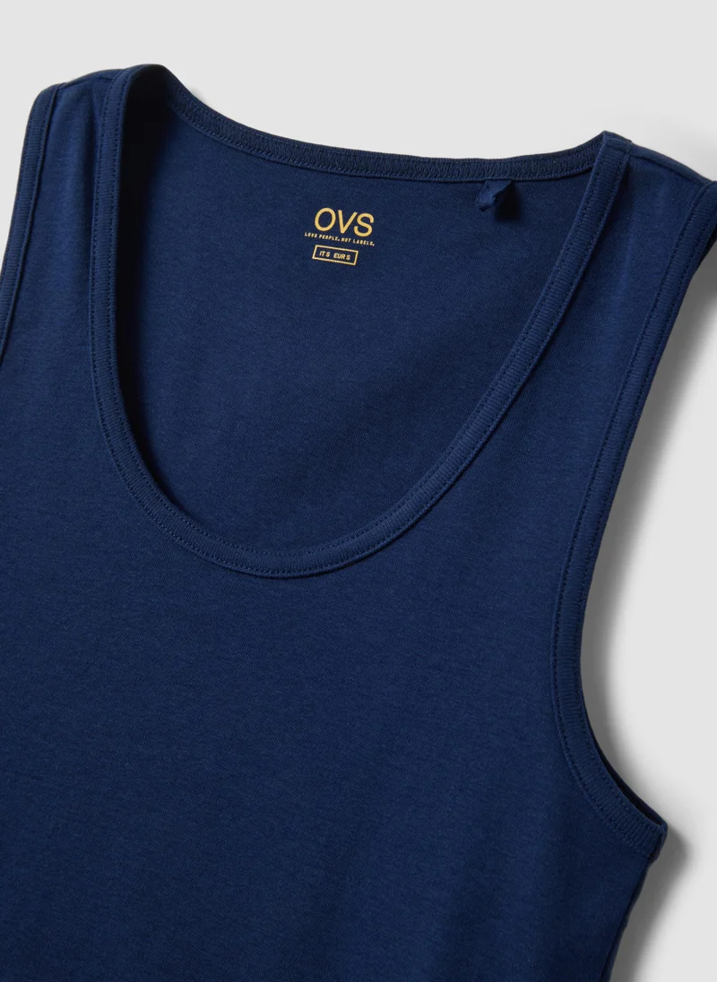 Ovs OVS Blue Pure Cotton Vest Top