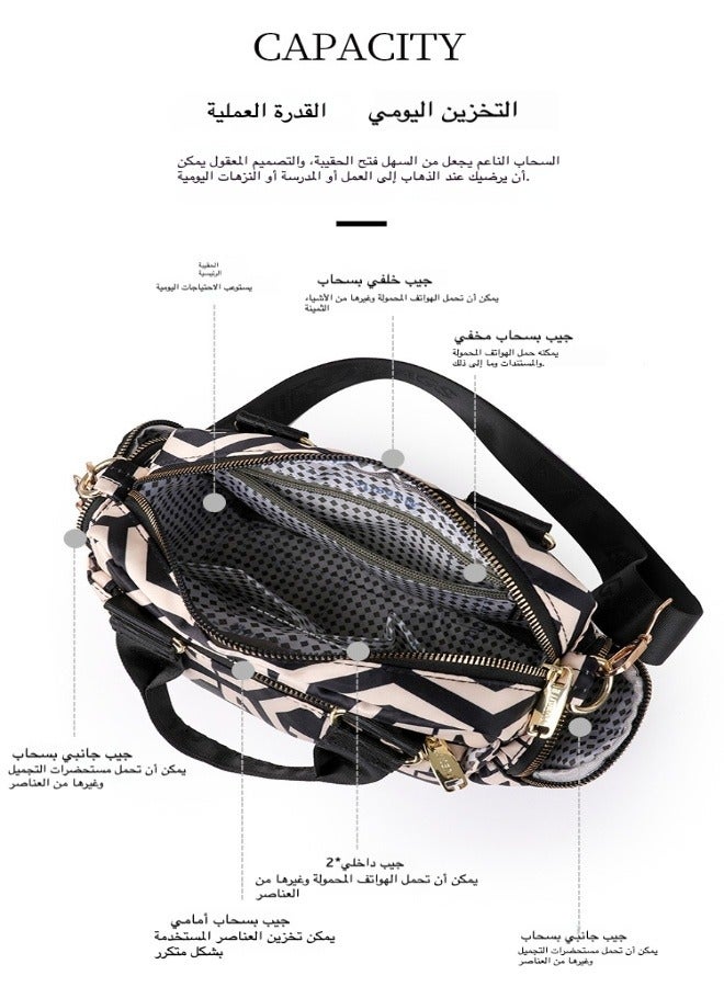 Mini Crossbody Bag for Women, Stylish Oxford Cloth Printed Shoulder Handbag - Fashionable Lightweight Purse for Everyday Use  - Image 4