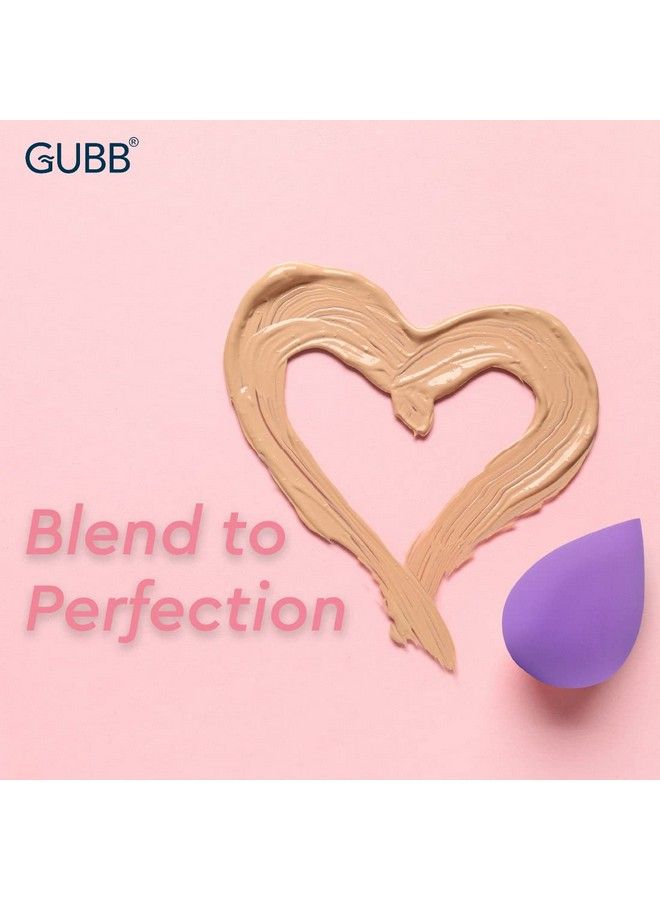 GUBB Beauty Blender For Face Makeup ; Foundation Blending Beauty Sponge Flawless For Liquid Cream Foundation & Powder ; Makeup Sponge (Purple) Set Of 4 - Image 4