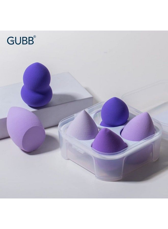 GUBB Beauty Blender For Face Makeup ; Foundation Blending Beauty Sponge Flawless For Liquid Cream Foundation & Powder ; Makeup Sponge (Purple) Set Of 4 - Image 3