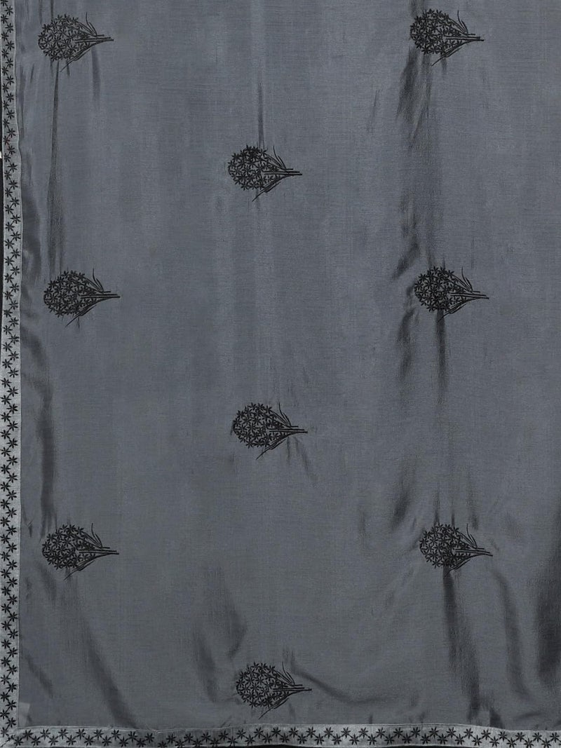 HEMOVIA Women's Plain Digital Print Cotton Silk Blend Saree with Silver Weaving Border Tassels-Elegant Ethnic Wear for Festive and Casual Occasions New 2025 (FF-KAANVI4401) - Image 5