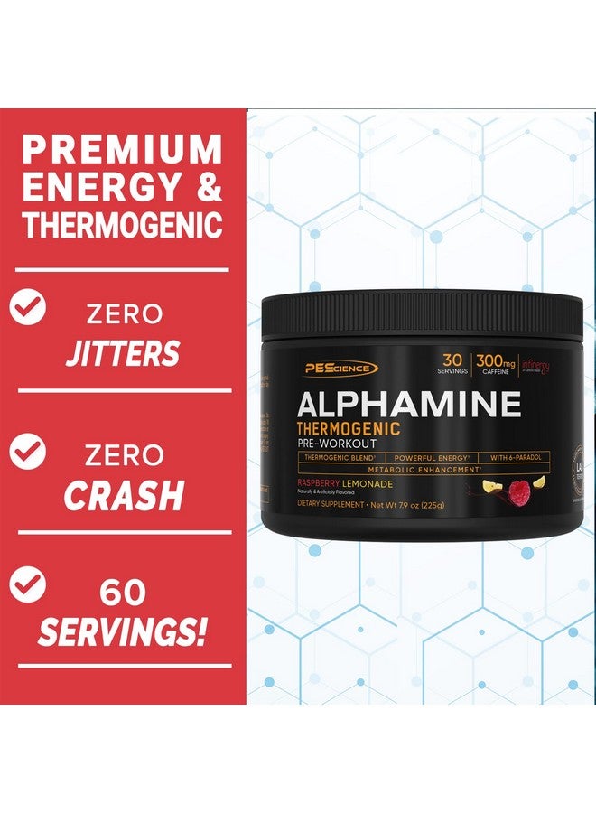 PEScience Alphamine, Raspberry Lemonade, 60 Scoops, Thermogenic Energy Powder with L-Carnitine - Image 3