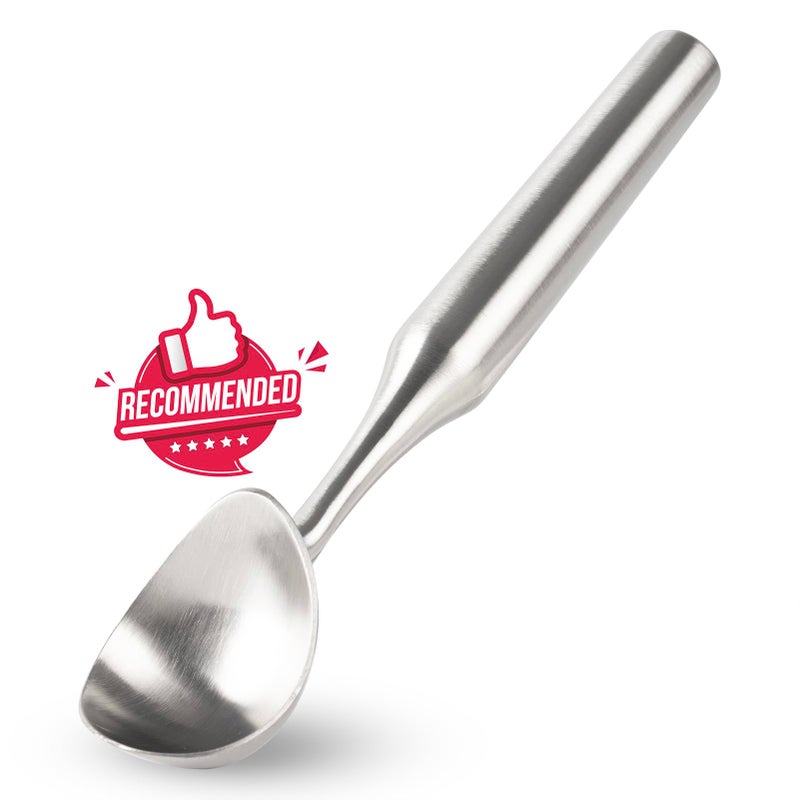 OYV Stainless Steel Ice Cream Scoop Ergonomically Designed Handle for Comfort Heavy Duty Ice Cream Scooper OnePiece Design Ice Cream Scoops Dishwasher Safe