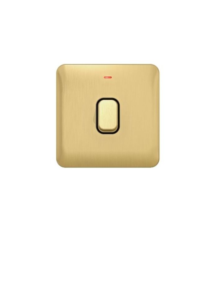 Schneider Electric GGBL2011BSB Lisse Control Switch 1 Gang LED Indicator - 20AX DP Satin Brass with Black Interior - Image 3