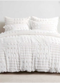 Family Bed Plain embroidered cotton quilt 3 pieces, size 220 x 240 cm, model 4102 from Family Bed  - Image 1