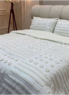 Family Bed Plain embroidered cotton quilt 3 pieces, size 220 x 240 cm, model 4102 from Family Bed  - Image 2