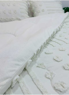 Family Bed Plain embroidered cotton quilt 3 pieces, size 220 x 240 cm, model 4102 from Family Bed  - Image 4