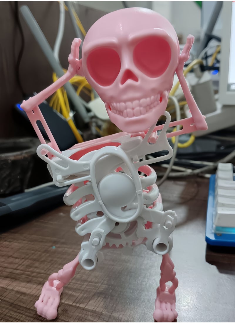 null - Dancing Skeleton Toy, 3D Swinging Wind Up Skeleton Desktop Spring Clockwork Toy for Desk Decoration and Stress Relief - Image 1