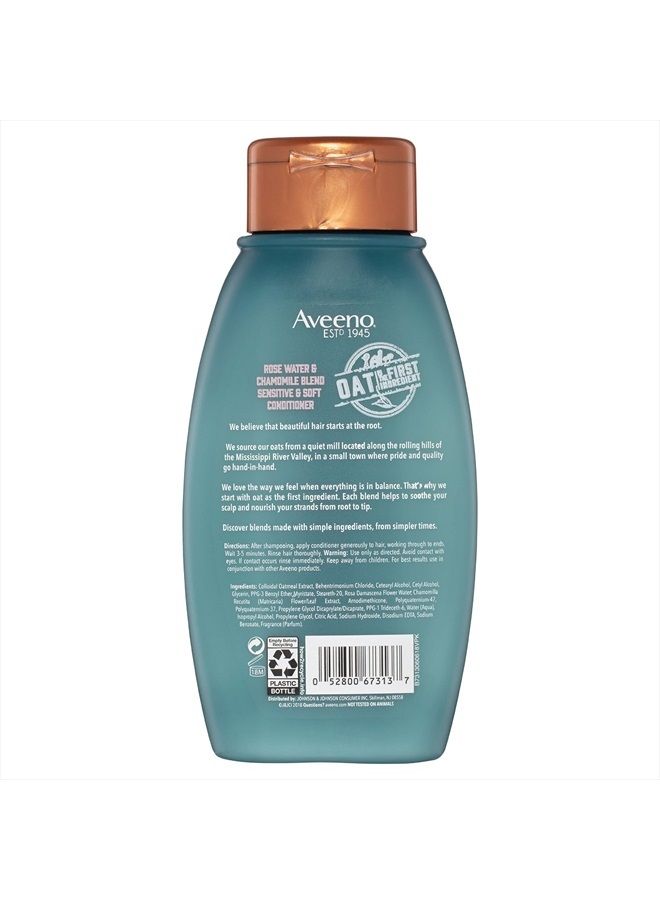 Aveeno Rose Water & Chamomile Blend Sulfate-Free Conditioner with Colloidal Oat for Dry Sensitive Scalp, Gentle Cleansing Conditioner for Fine, Fragile Hair, Paraben & Dye-Free, 12 Fl Oz - Image 2