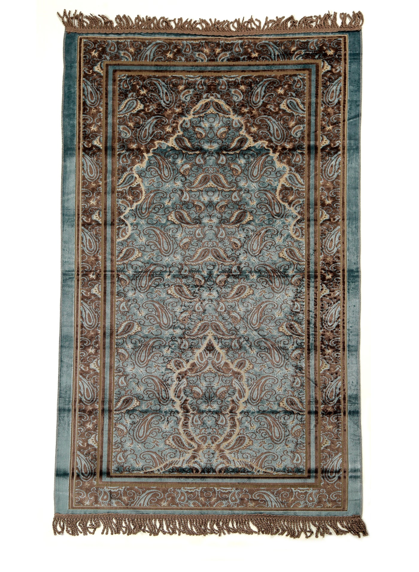Prayer Mat 614GSM Anti-Slip Velvet Top Islamic Prayer Mat New Design Thick Padded Sajadah Prayer Rug for Men Women Eid Gift Ramadan ( 140cm X 70cm)